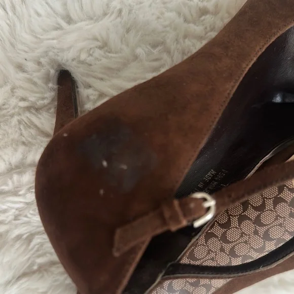 Coach Women's Brown Suede Heels - Picture 5 of 6
